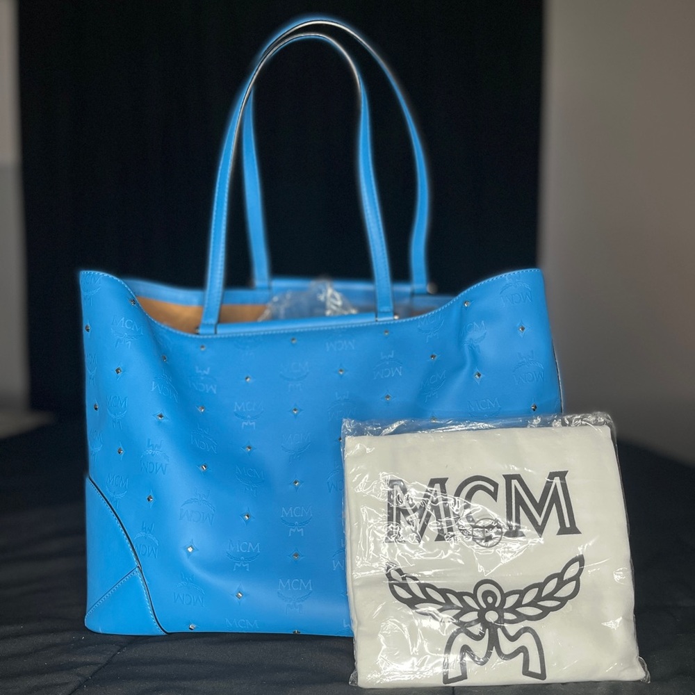 Tile Blue Medium Size Claudia Stud Shopper